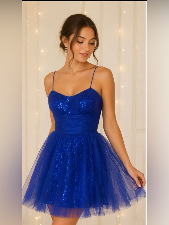Sherri Hill Dresses & Skirts - SHERRI HILL Sequin Tulle prom homecoming Party Dress size 2 Royal Blue